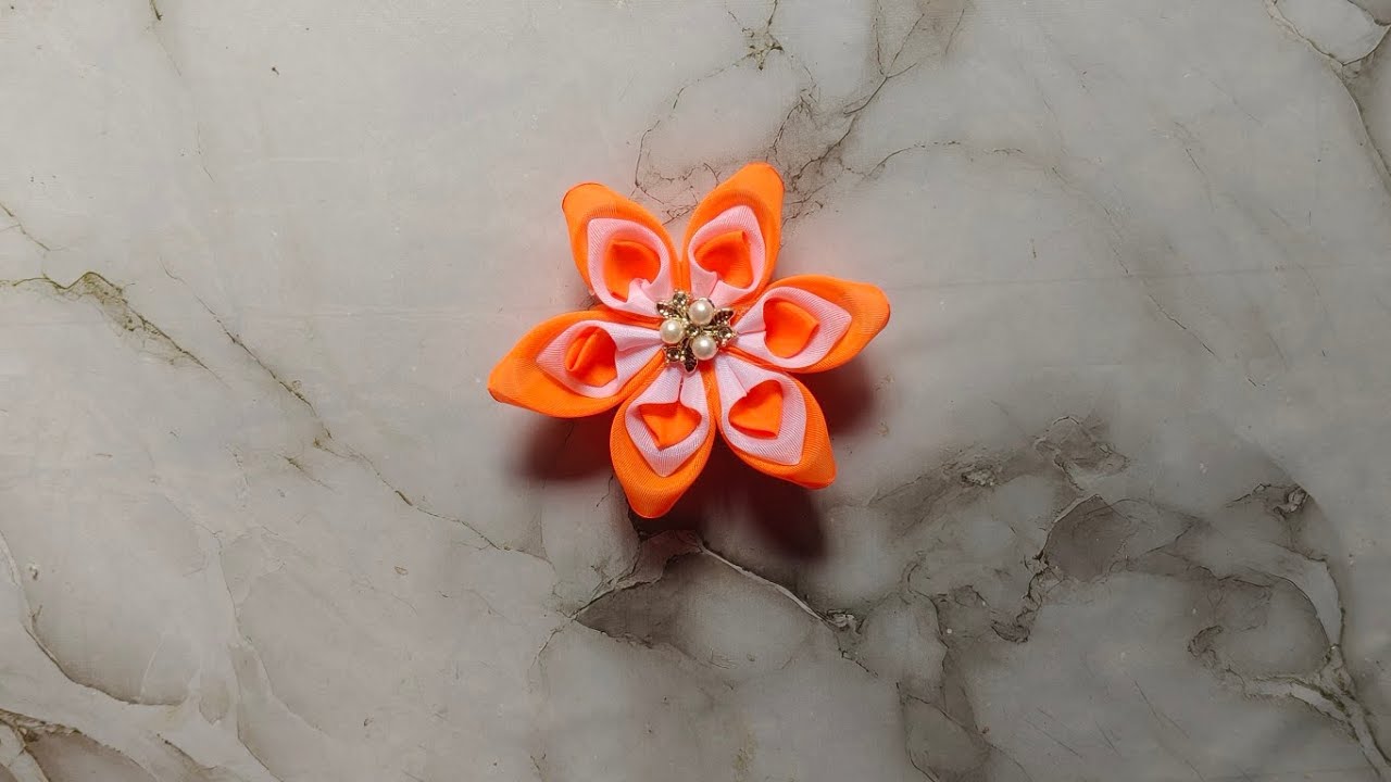 How to make Ribbon Flower/Beautiful Ribbon Flower/Craft 