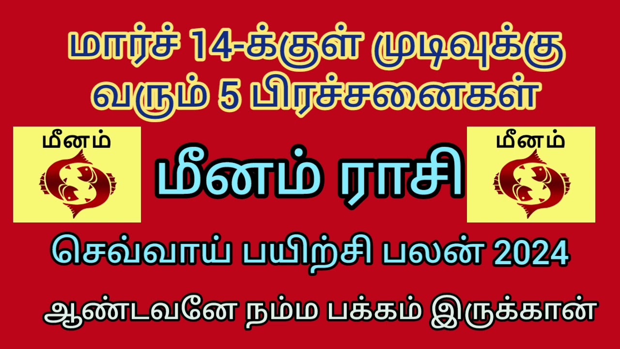 கண்டிப்பாக நடந்தே தீரும் /meenam rasi sevvai peyarchi palan 2024 #chennai#meenamrasipalan