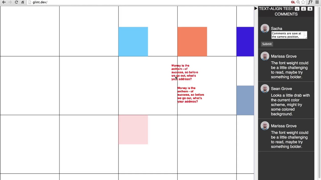 Glint: Text rendering with align & word-wrap [no narration] (2014)