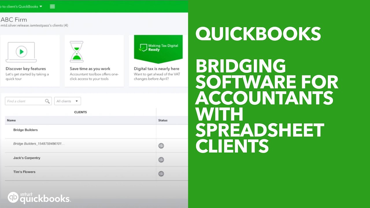 QuickBooks Bridging Software for Accountants with spreadsheet clients