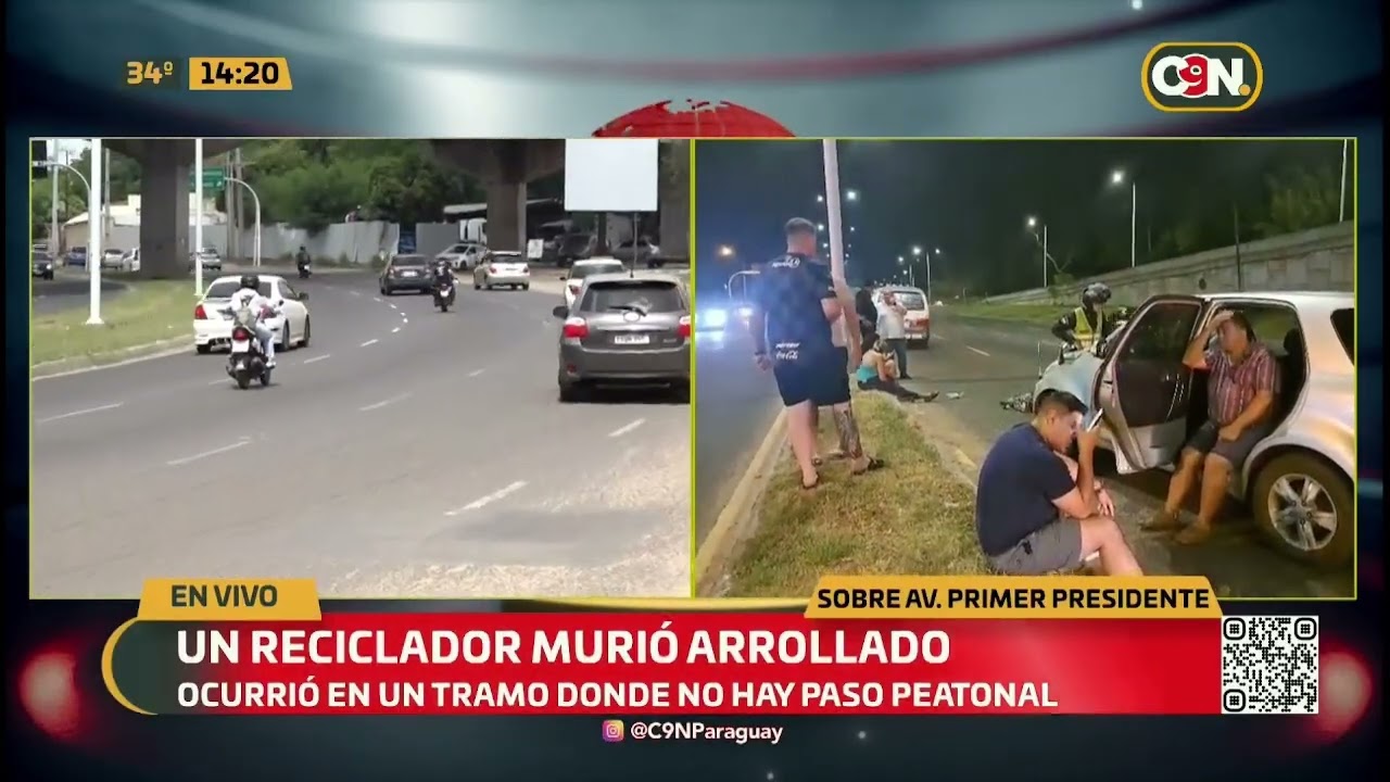 Reciclador murió arrollado sobre la avenida Primer Presidente