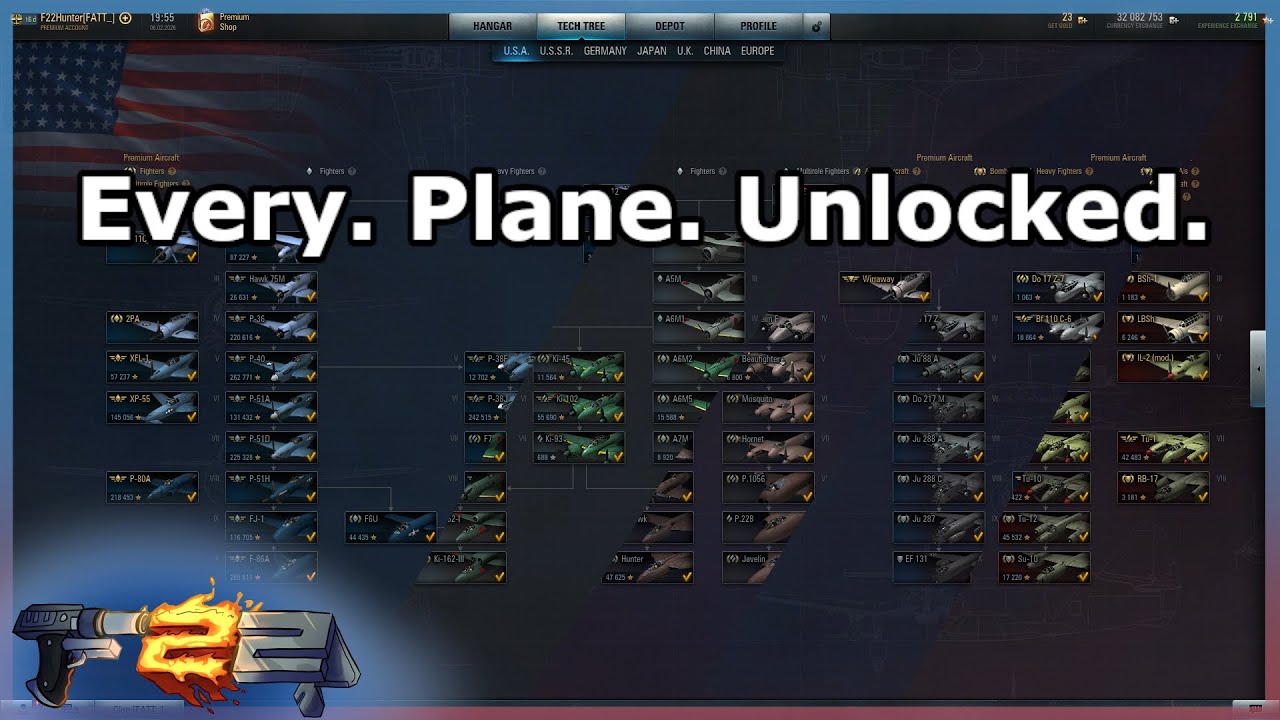 Friday Night Count Ins But with Every Plane Unlocked! (World of Warplanes NA server)