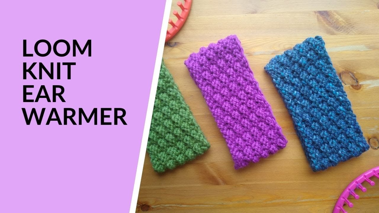 Double Moss Stitch Ear Warmer / Headband, Loom Knitting Project, Knit in the Round