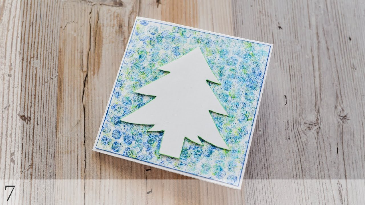 How to make : Christmas Card with Bubble Wrap | Kartka Świąteczna - Advent Calendar 2018 #7