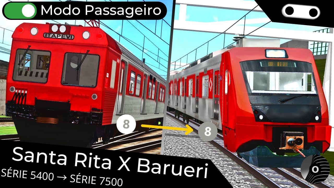 OpenBVE - SANTA RITA x BARUERI (Linhas 8 e 8-Extensão) com os TUEs 5400 e 7500!