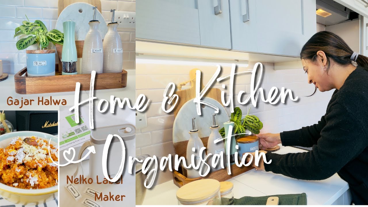Clean, Organise & Cook With Me| Indian Kitchen Countertop Organisation| Gajar Ka Halwa in InstantPot