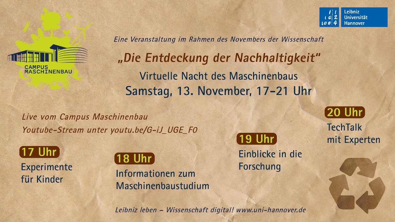 Die Entdeckung der Nachhaltigkeit :: Virtuelle Nacht des Maschinenbaus