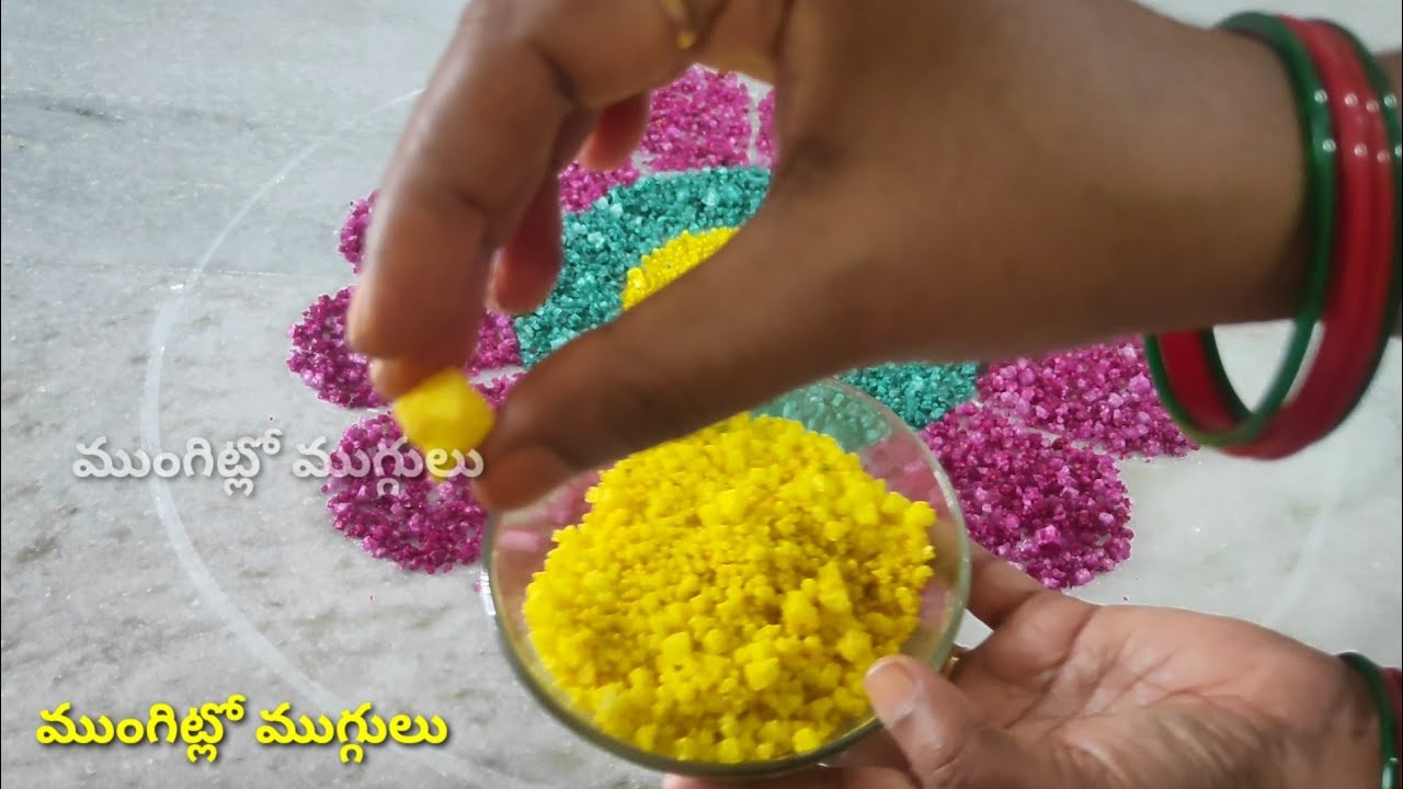 Crystal Salt Rangoli#Festival Decoration idea with Rock salt #Urli bowl Decoration#Indian tradition