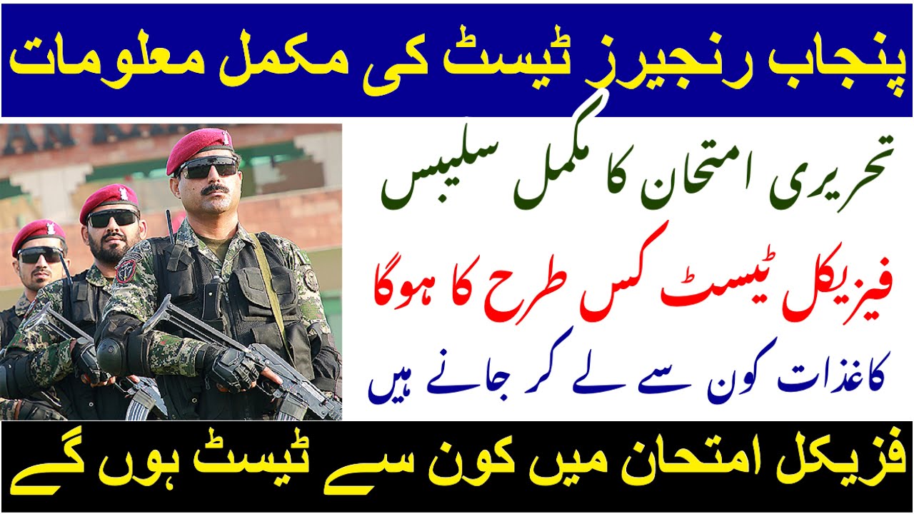 Punjab Rangers Important Documents 2025 | Punjab Rangers Written Test Syllables 2025 