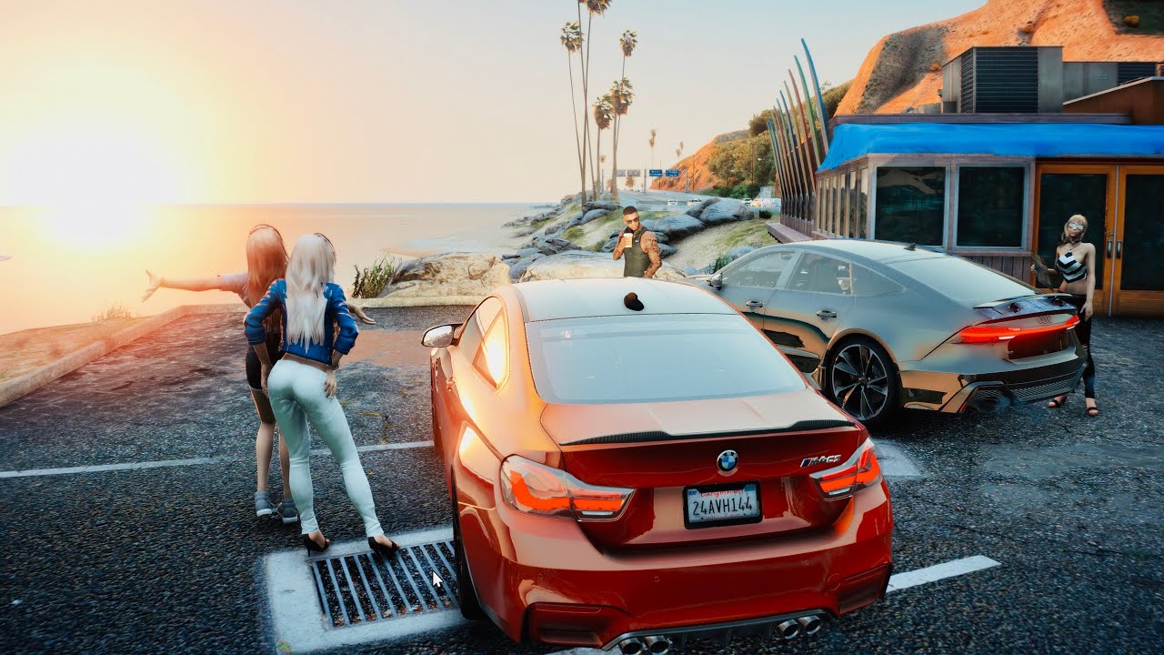 🟩 GTA 5 IN *2020* PC REAL-LIFE GRAPHICS MOD ✪ Audi RS7 2020 & BMW M4 CS GAMEPLAY