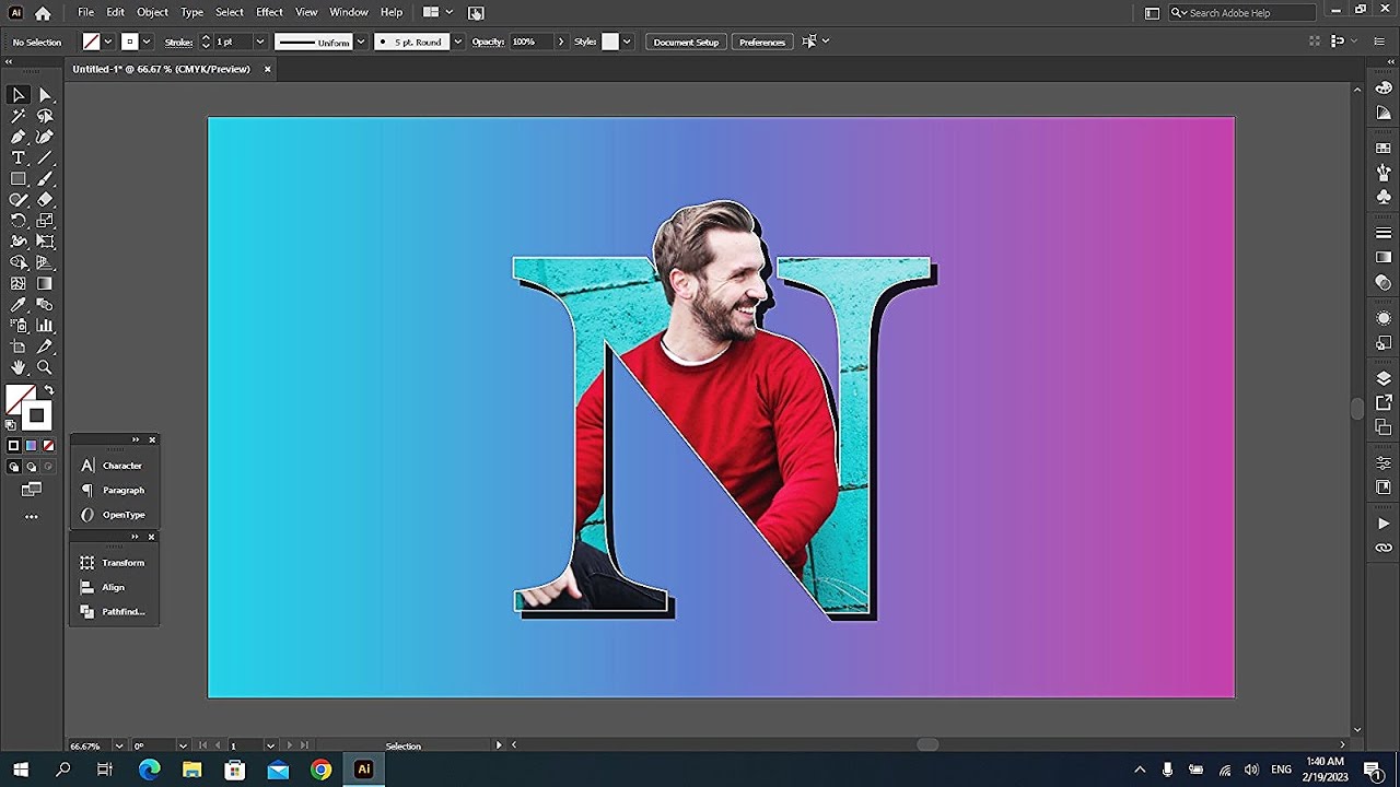 Adobe Illustrator: Easy letter portrait in illustrator cc