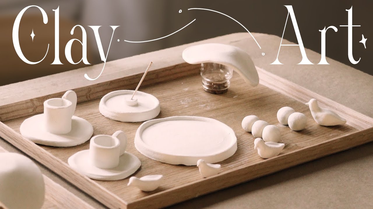 MAKING CLAY THINGS | little home décor [ no music ] 🍂
