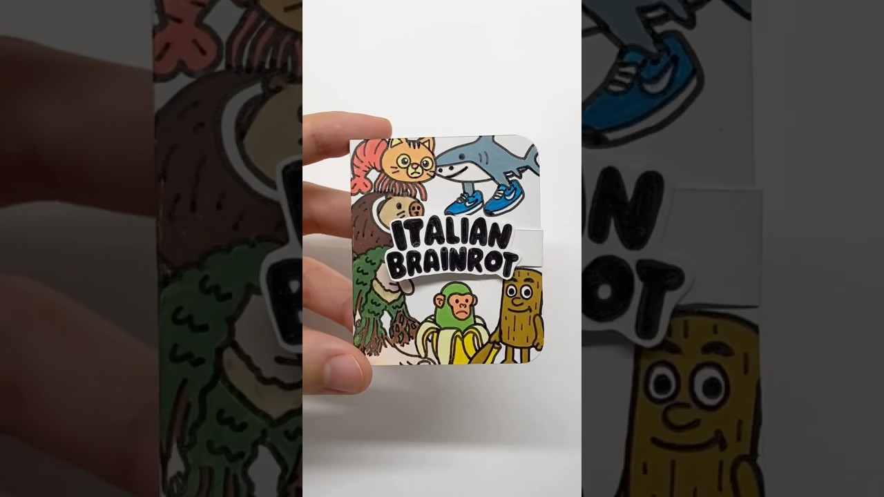 DIY Italian brainrot Mini Sticker Book | Fun Paper Craft Ideas! #papercraft #shorts #memes