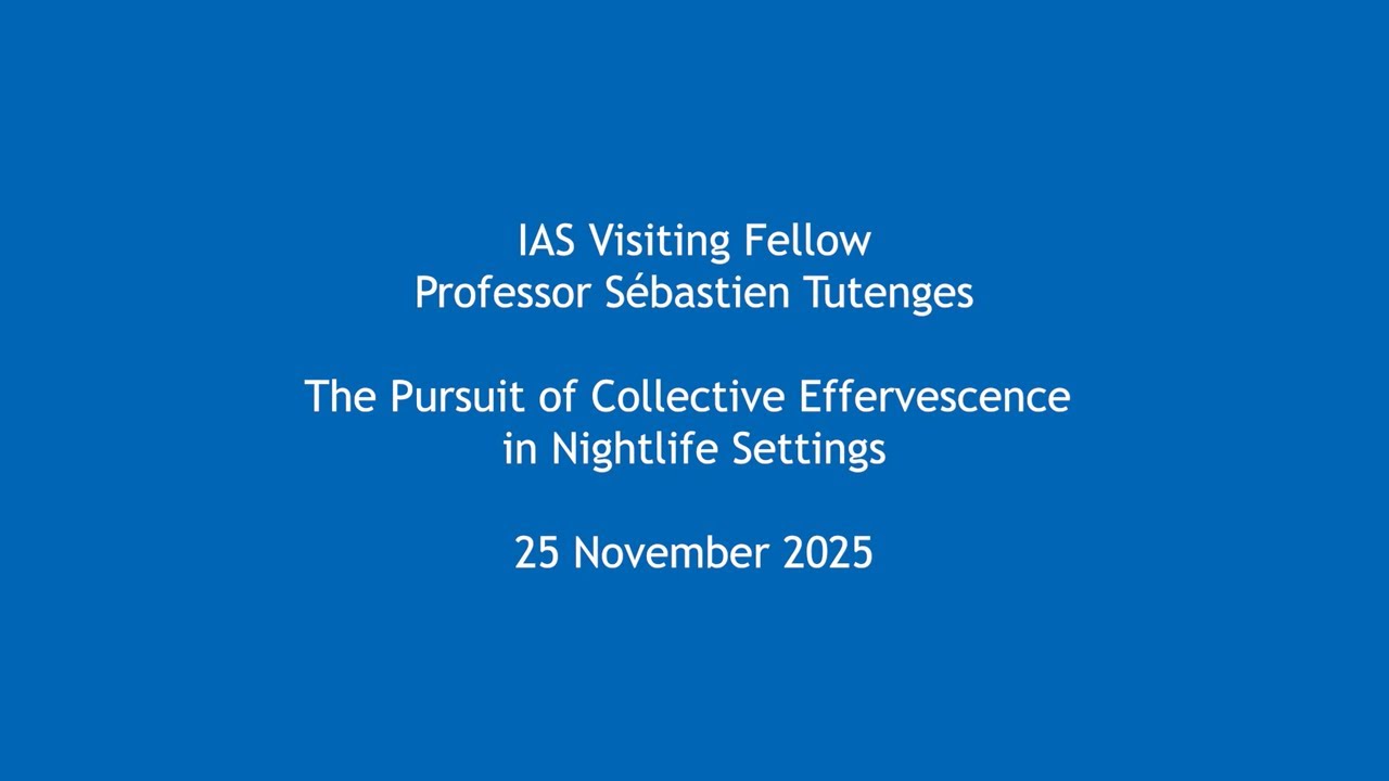 Professor Sébastien Tutenges - The Pursuit of Collective Effervescence in Nightlife Settings