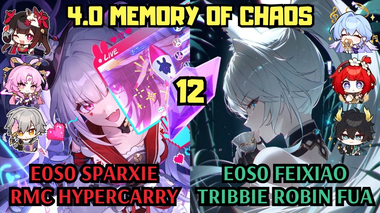 E0 Sparxie RMC Hypercarry & E0 Feixiao Tribbie Robin FuA | 4.0 Memory of Chaos 12 | Honkai Star Rail