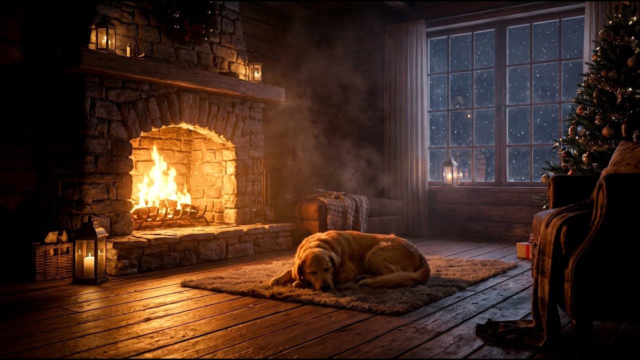 Fireplace 24/7 | Warm Fire Ambience | Winter Night Relaxation 💤 🌙Cute