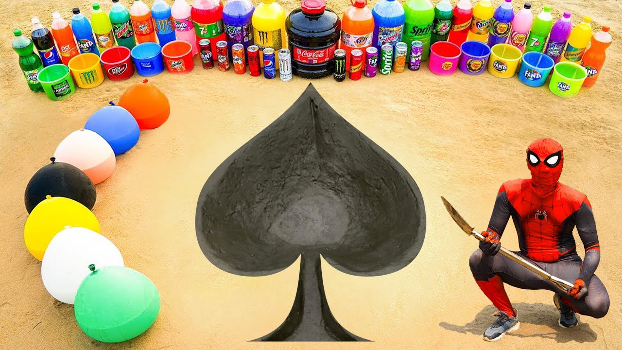 Big Toothpaste Eruption from Spades Symbol Pit, Big Fanta, Coca Cola, Mtn Dew and Mentos