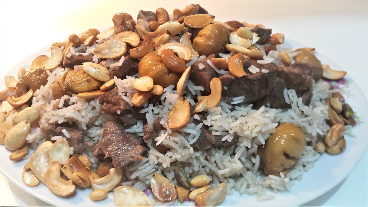 رز بالكستناء و اللحمة الشقف و طريقة سهلة لشوي الكستناء و الطعم و لا اطيب | ابو فروه