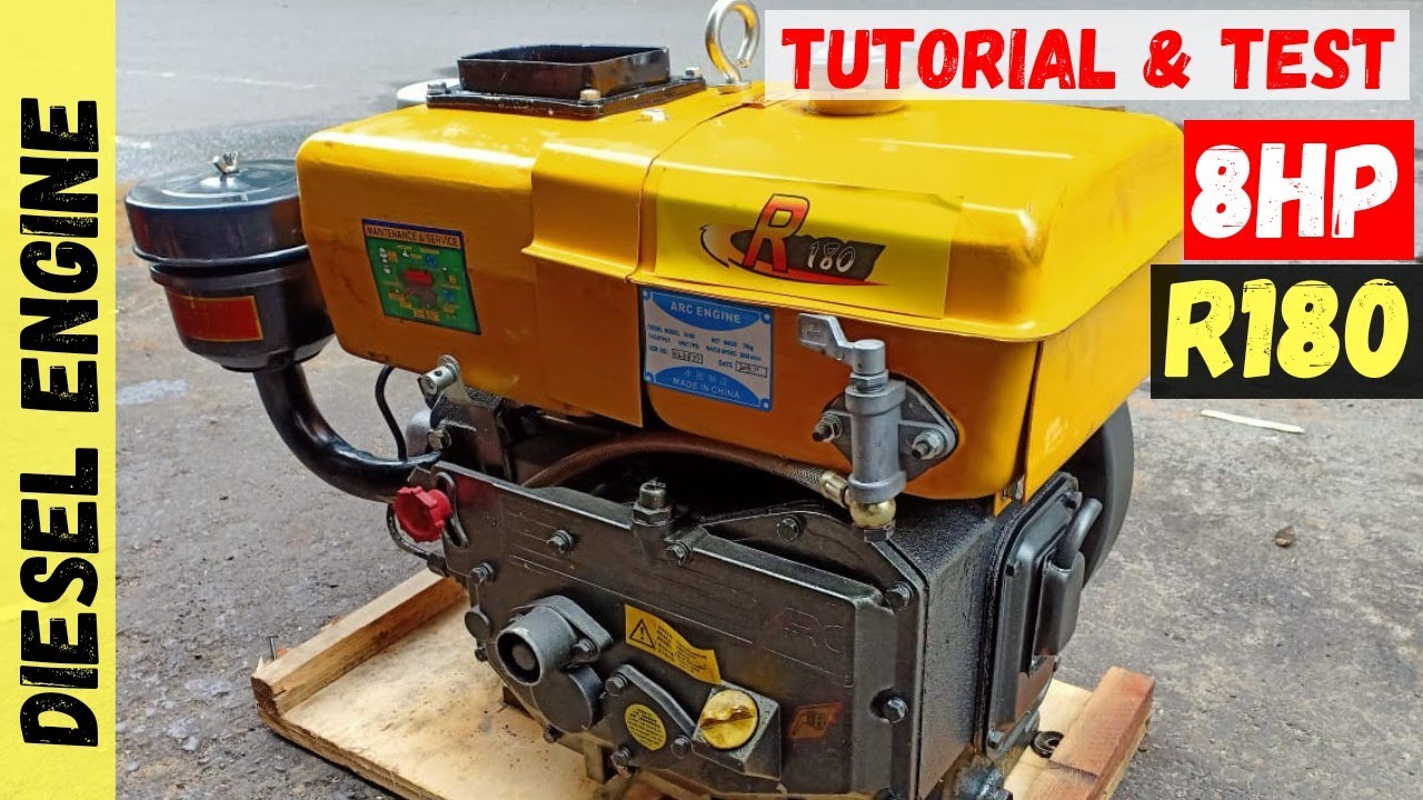 Unboxing Review Diesel Engine R180/8HP Tutorial Installation Test Full Spec Mesin Diesel