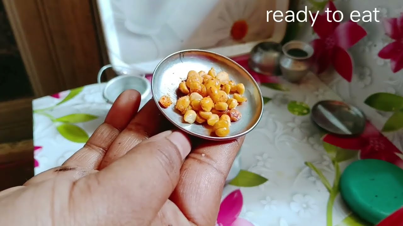 Rosted chana dal । Tea time snacks । Miniature cooking I new mini kitchen 