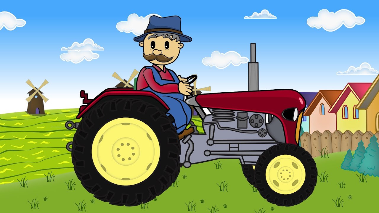 Small Colorful Tractor on the Farm - Assembling and Application of Agricultural Vehicles for Kids