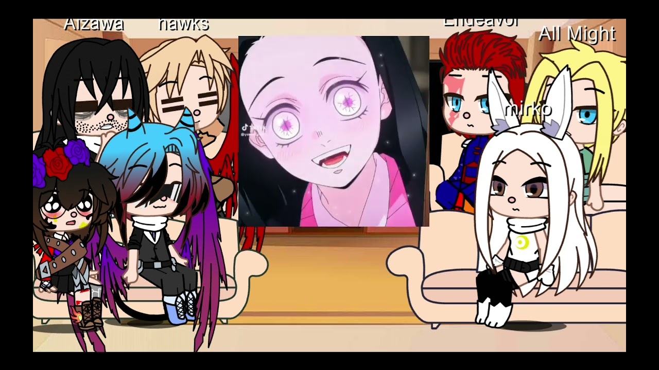 los héroes de BNH reaccionan a T/n es Nezuko (pedido de una seguidora)