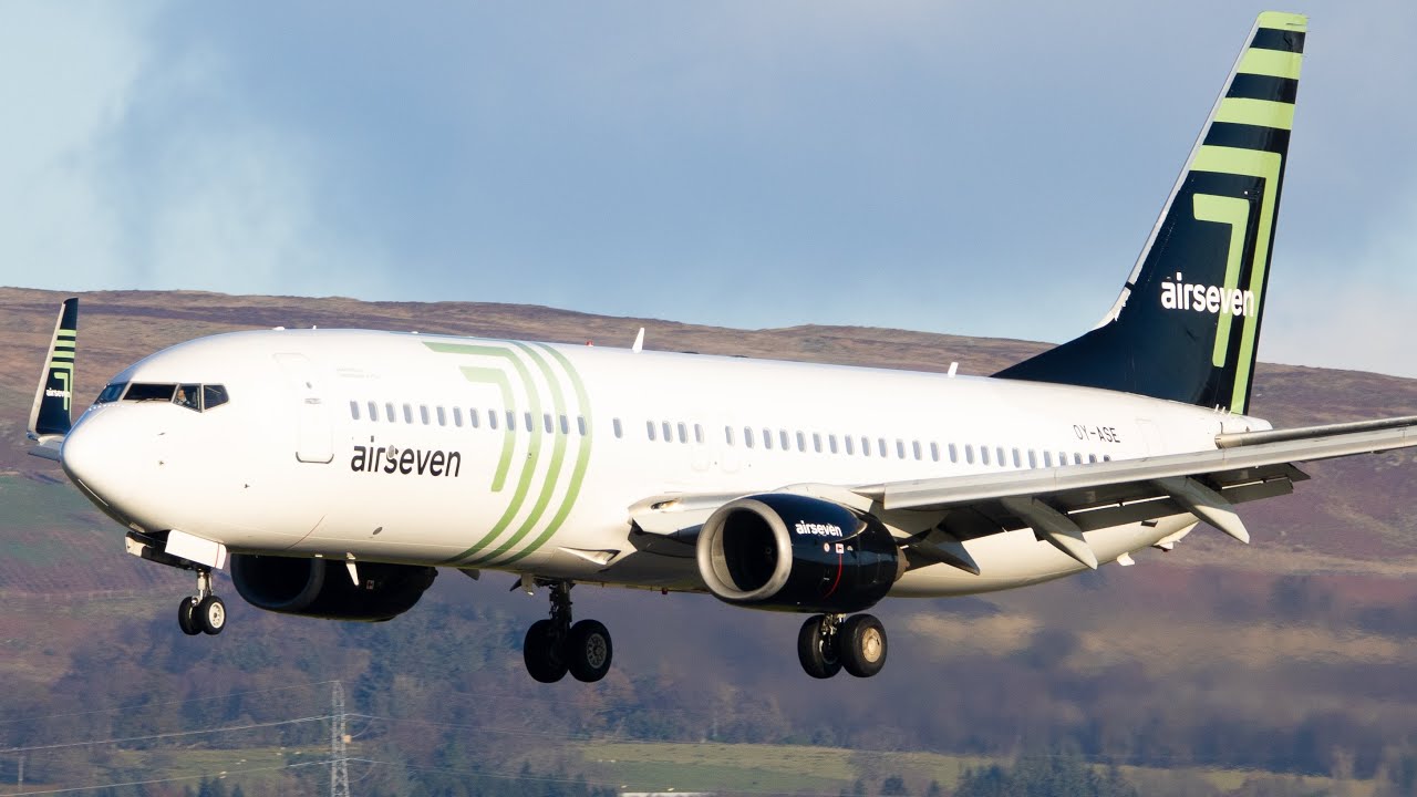 AirSeven Boeing 737-800 arriving into Glasgow Airport | GLA Planespotting | JSM Aviation