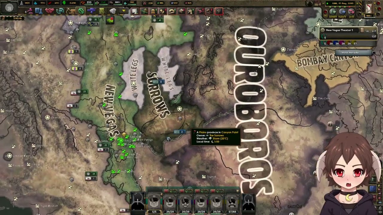 HOI4 Old World Blues Part 8 - Mr. House in the chair while the NCR is smashed on my borders