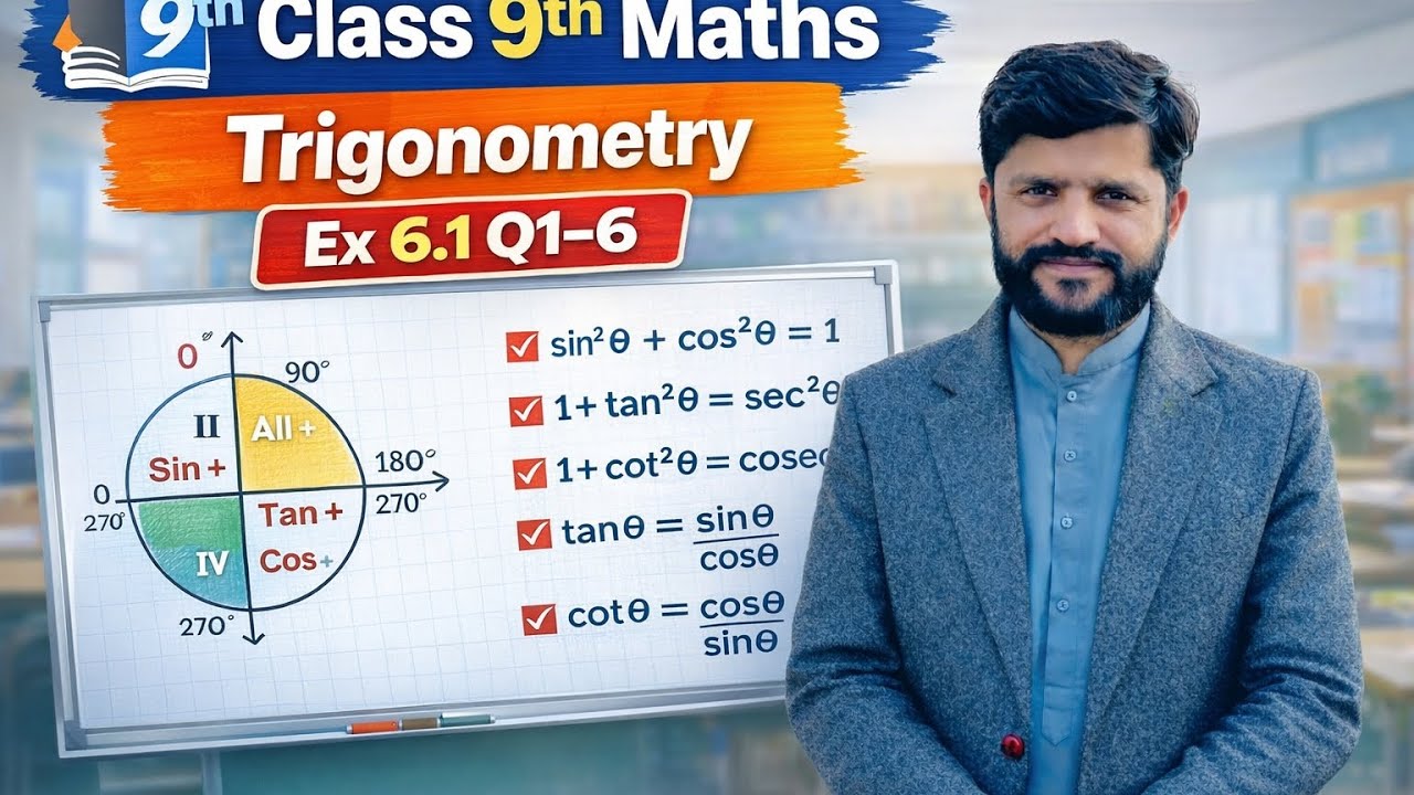 Class 9 Maths Chapter 6 Trigonometry | Ex 6.1 Q1 to Q6 Complete Solution