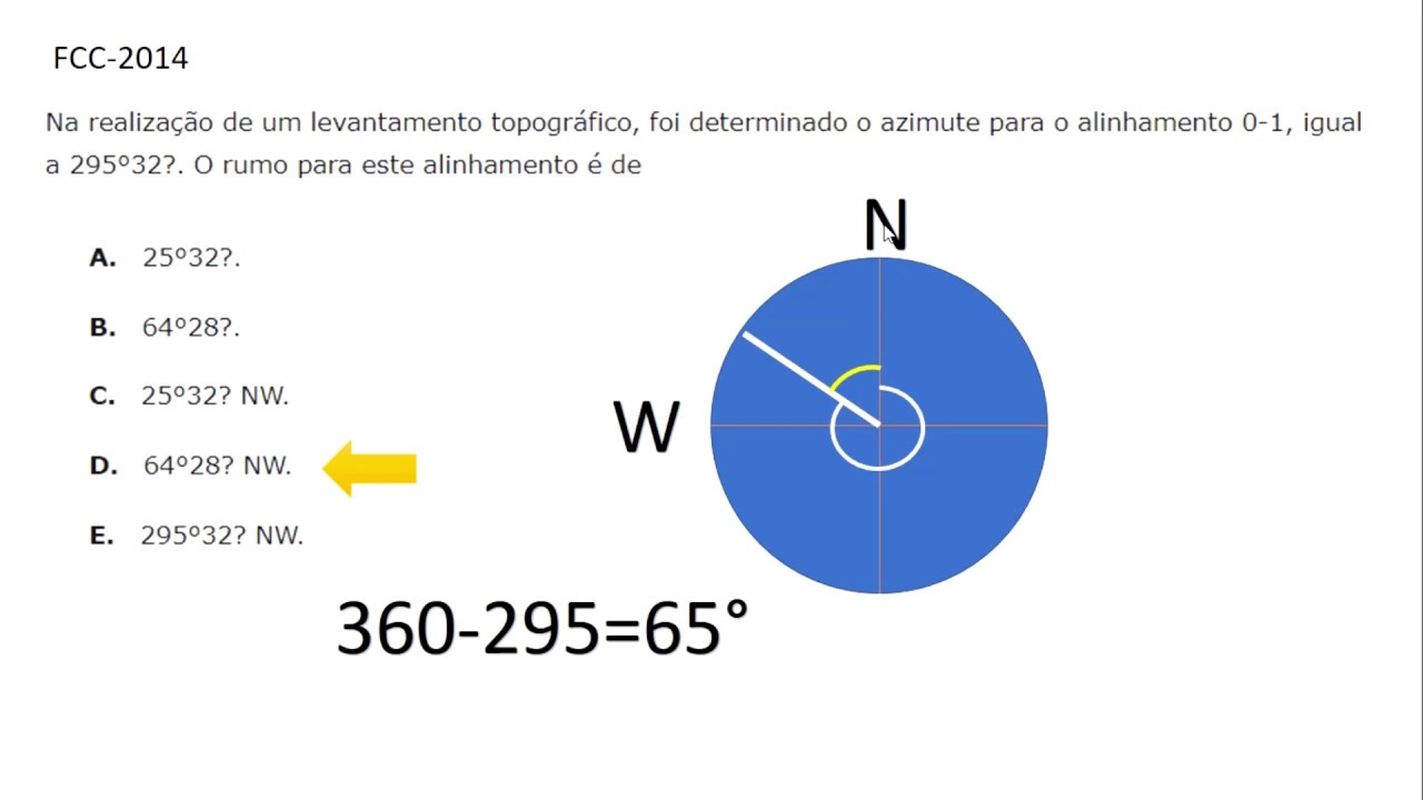 Resolução de Exercícios - Topografia - Engenharia Civil