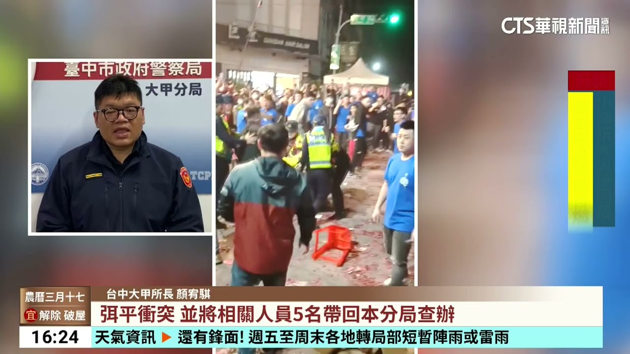 大甲媽回鑾搶接轎爆2波鬥毆　警出動快打逮5人｜華視台語新聞 2025.04.14