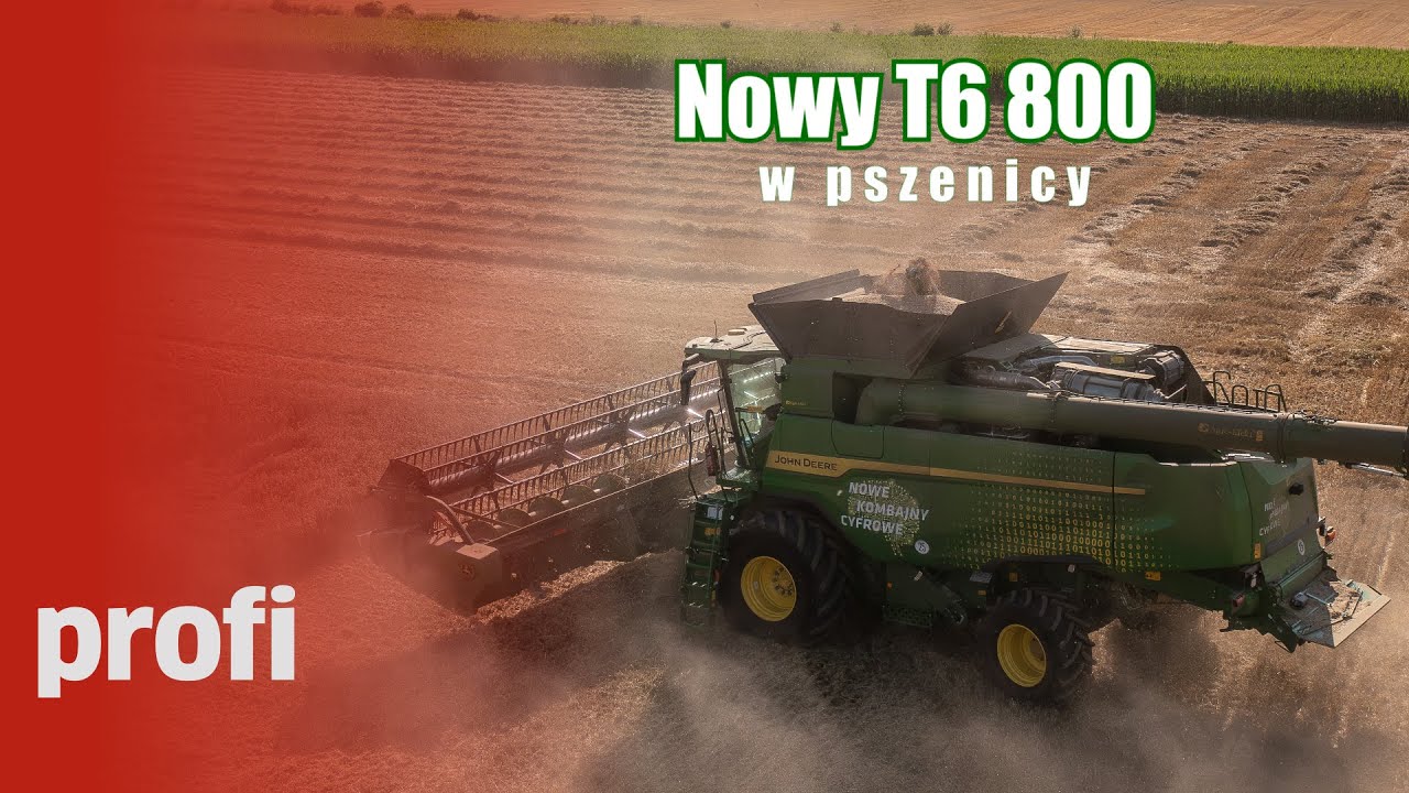 CYFROWY KOMBAJN? Nowy John Deere T6 800 w pszenicy!