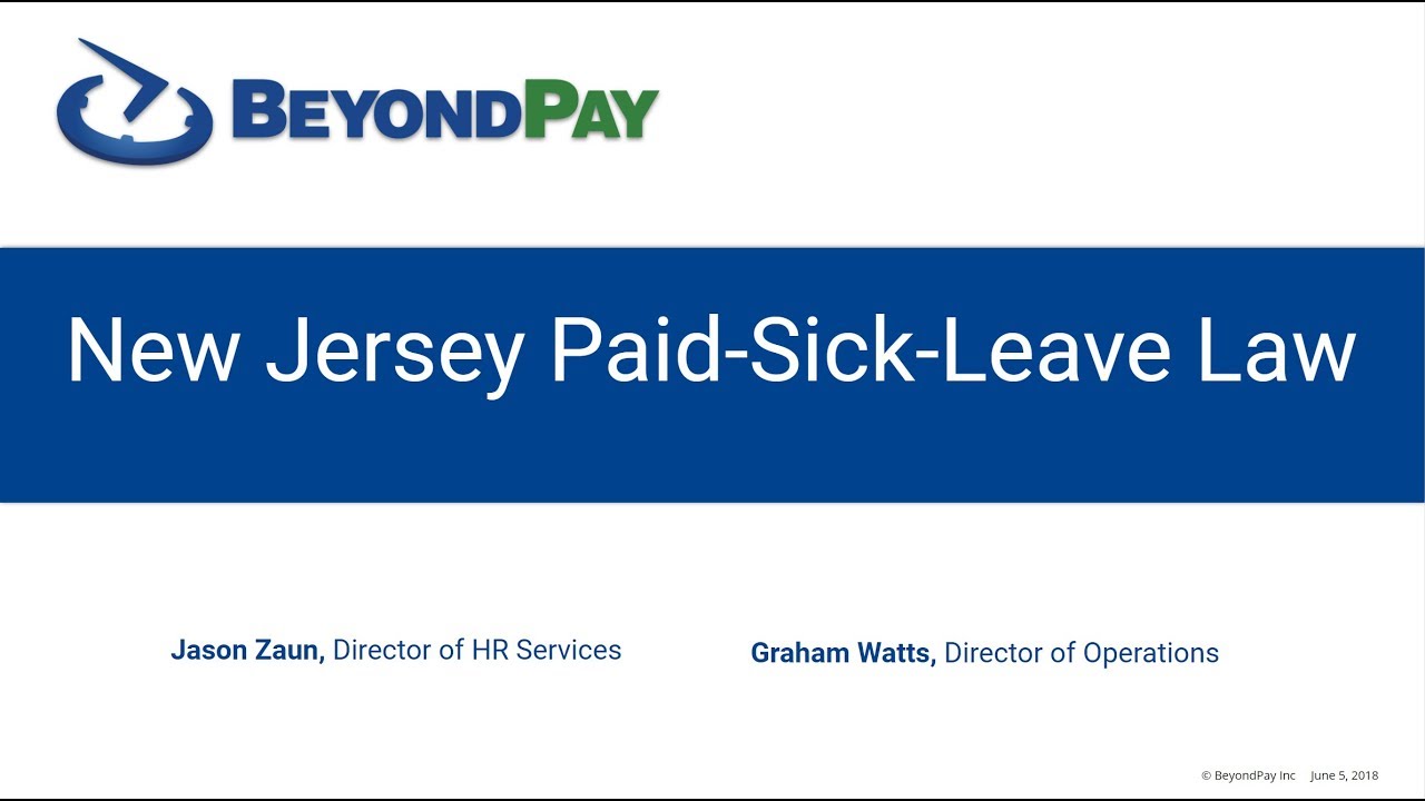 [Webinar] NJ Paid Sick Leave