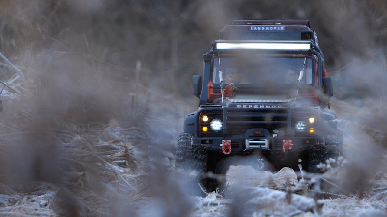 Traxxas TRX4 Defender D110 + DJI Mavic2 Zoom Morning country road driving -