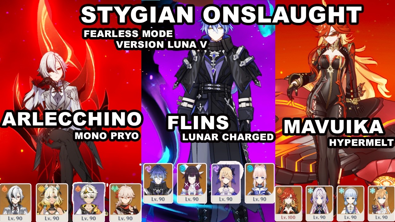 6.4 Stygain Onslaught Fearless mode version luna V Genshin Impact
