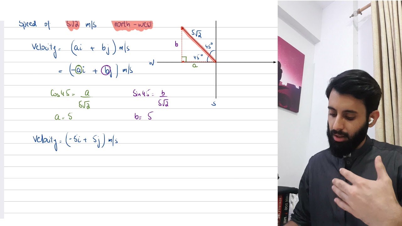 O Level Add Math - Vectors Part 2 (Resolving Velocity Explained and Past Paper Questions)