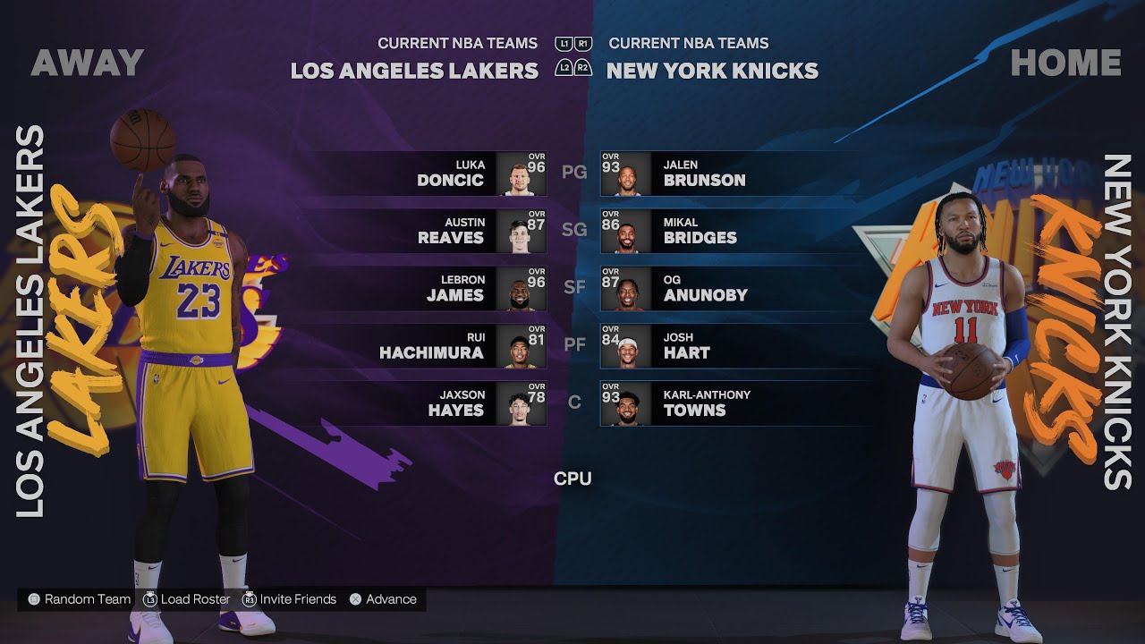 Los Angeles Lakers vs New York Knicks | NBA 2K25 PS5 Highlights 🔥🏀 4K #NBA2K25 #Knicks #PS5 #4K #lal