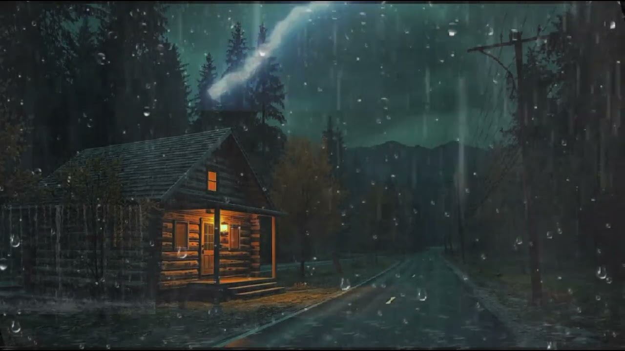 Chuva Forte e Trovões na Cabana 🌧️ Para Dormir Profundamente e Relaxar à Noite, 