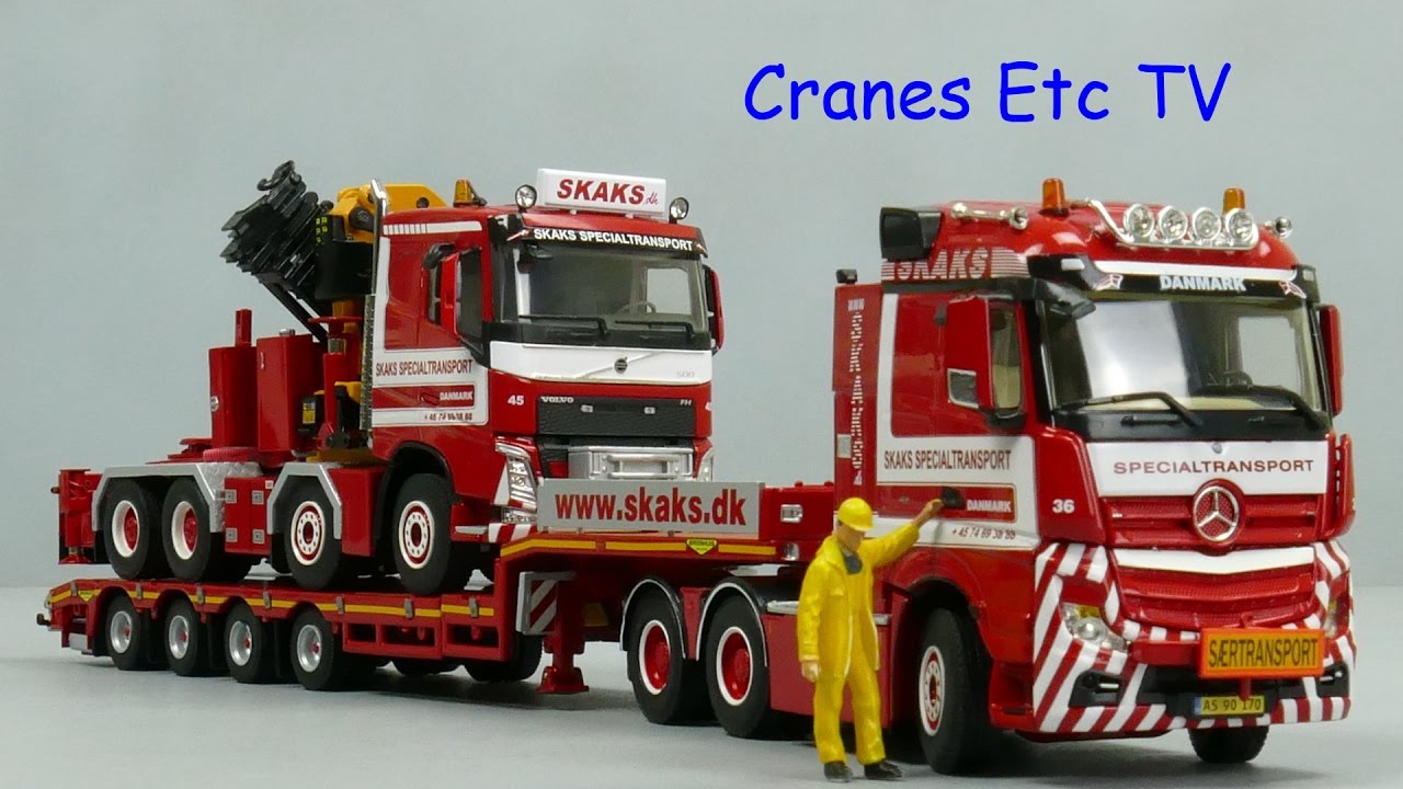 WSI Mercedes-Benz Actros + Broshuis 4-axle Trailer 'Skaks' by Cranes Etc TV