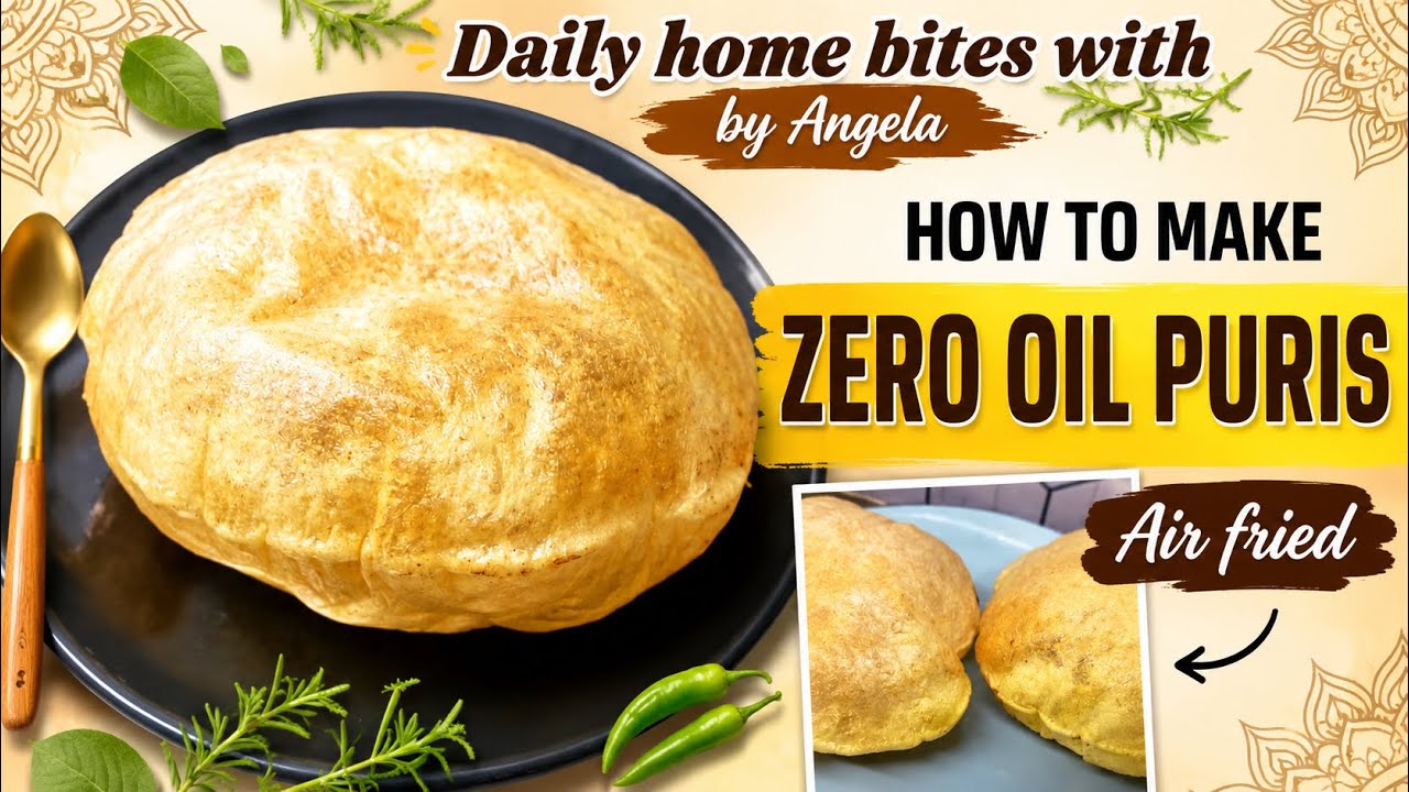 ZERO OIL PURIS|easycooking#nooilrecipes #puri #indianrecipe 
