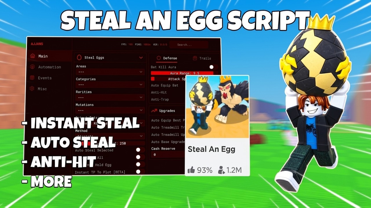 Steal An Egg Script - STEAL EGGS, INVISIBILITY, INSTANT STEAL & MORE | PASTEBIN (MOBILE & PC)