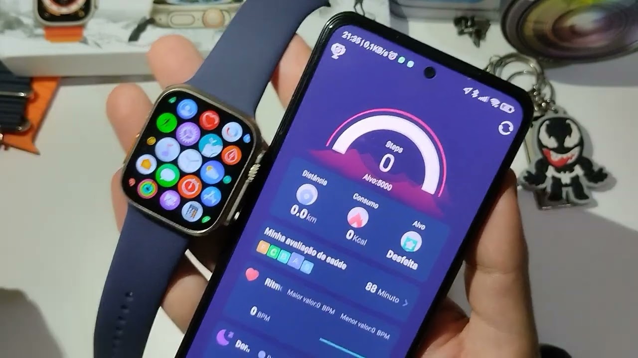 Smartwatch 2023 T800 Ultra Primeiro contato com app HIWATCH pro