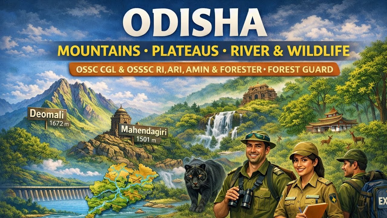 Odisha Geography | Mountains, Plateaus, Rivers & Wildlife | OSSC CGL | OSSSC | RI & ARI | Forester