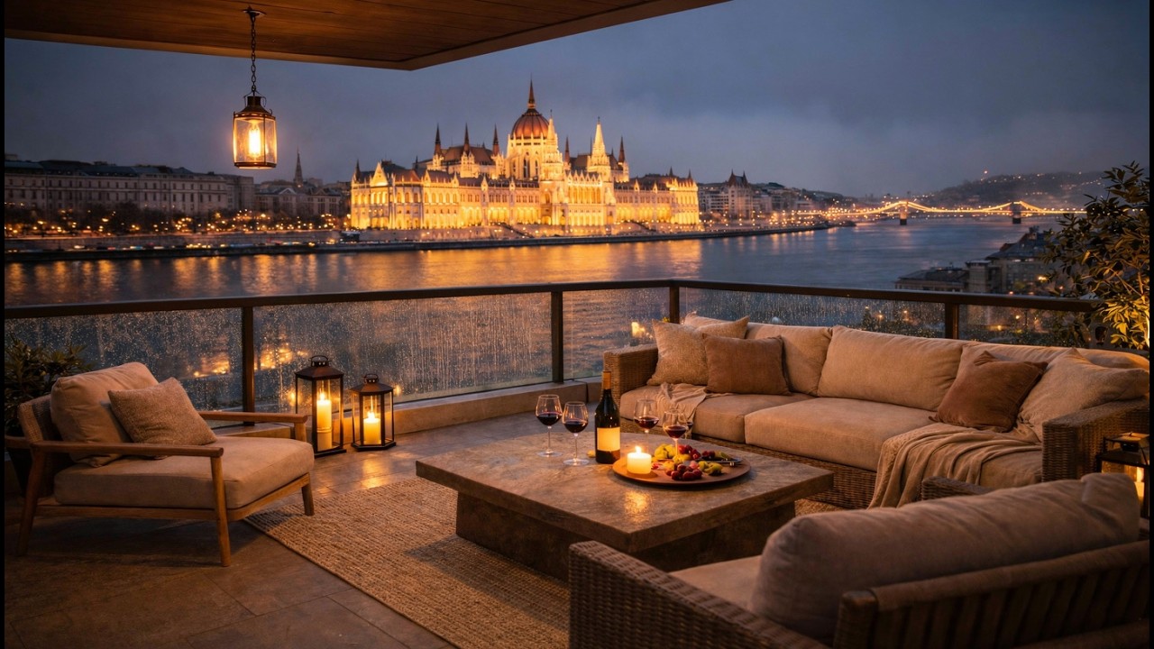 Rainy Midnight in Budapest 🏛️ Cozy Lofi Beats with City Night Ambience for Study, Sleep & Deep Focus