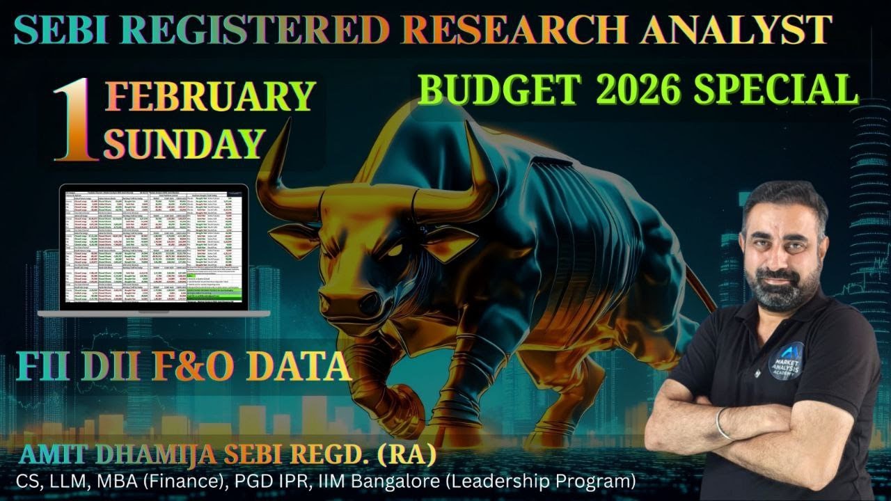FII DII F&O DATA  Nifty BankNifty Sensex Prediction | Budget Strategy Tomorrow Sunday #budget2026