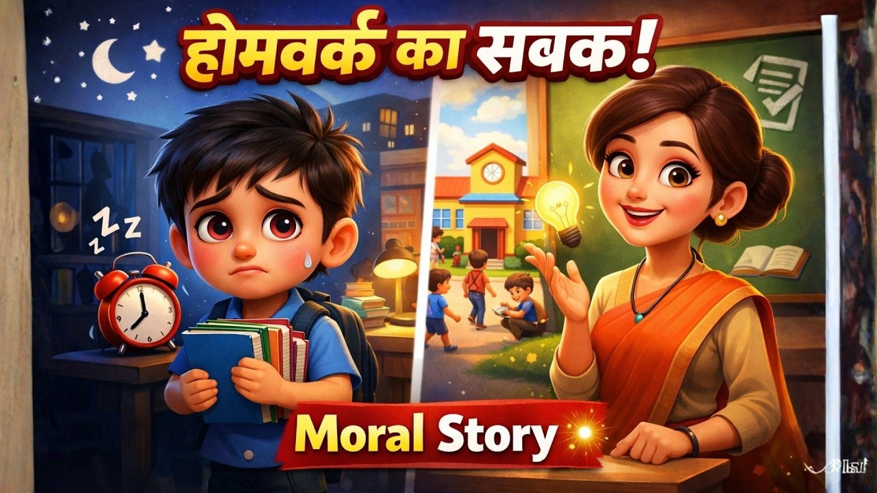होमवर्क टालने की आदत | Hindi Moral Story for Kids | Hindi Shorts | Bedtime Stories