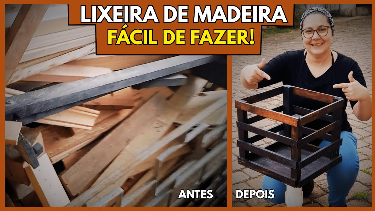 #039 - LIXEIRA DE MADEIRA para CALÇADA (DIY) | Como Fazer sua PRÓPRIA LIXEIRA para a RUA