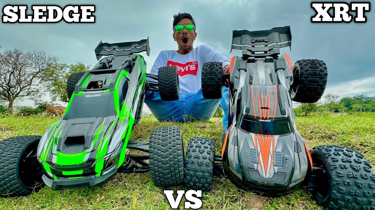 RC Speed King Traxxas XRT Monster Car Vs RC Traxxas Sledge Unboxing & Testing - Chatpat toy tv
