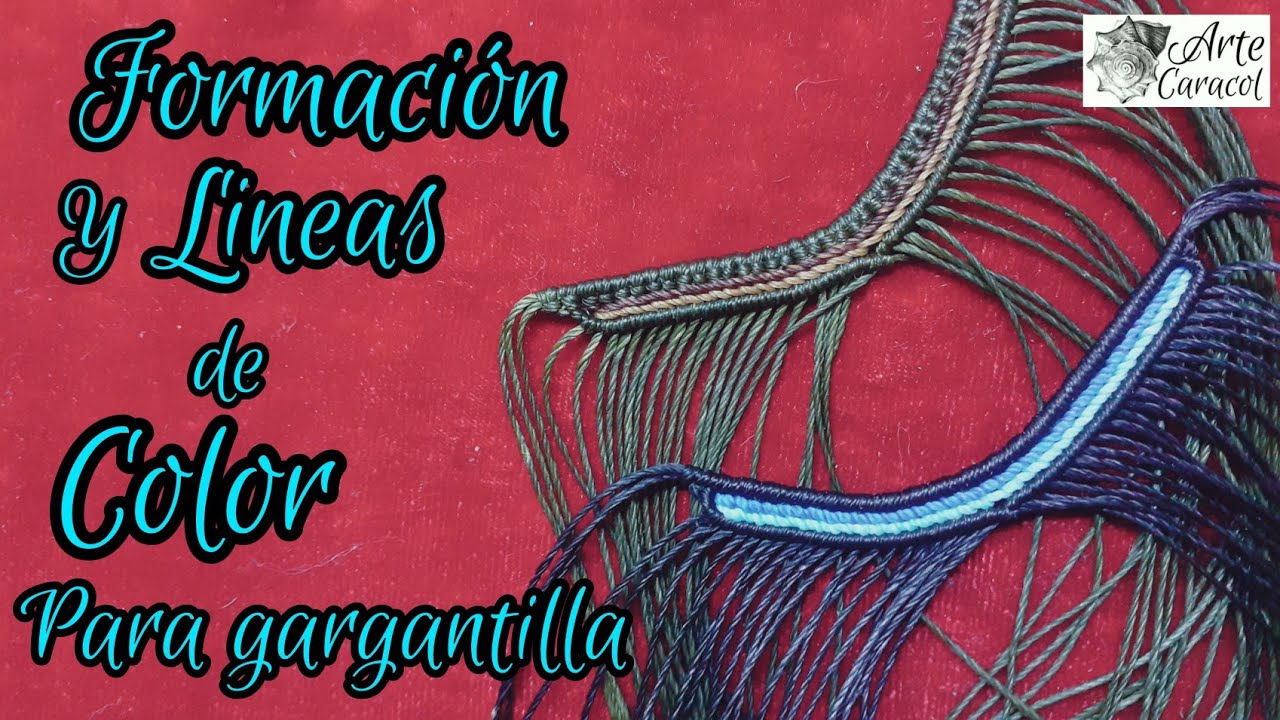 formación y líneas de color para gargantilla| tutorial gargantilla de macrame|DIY