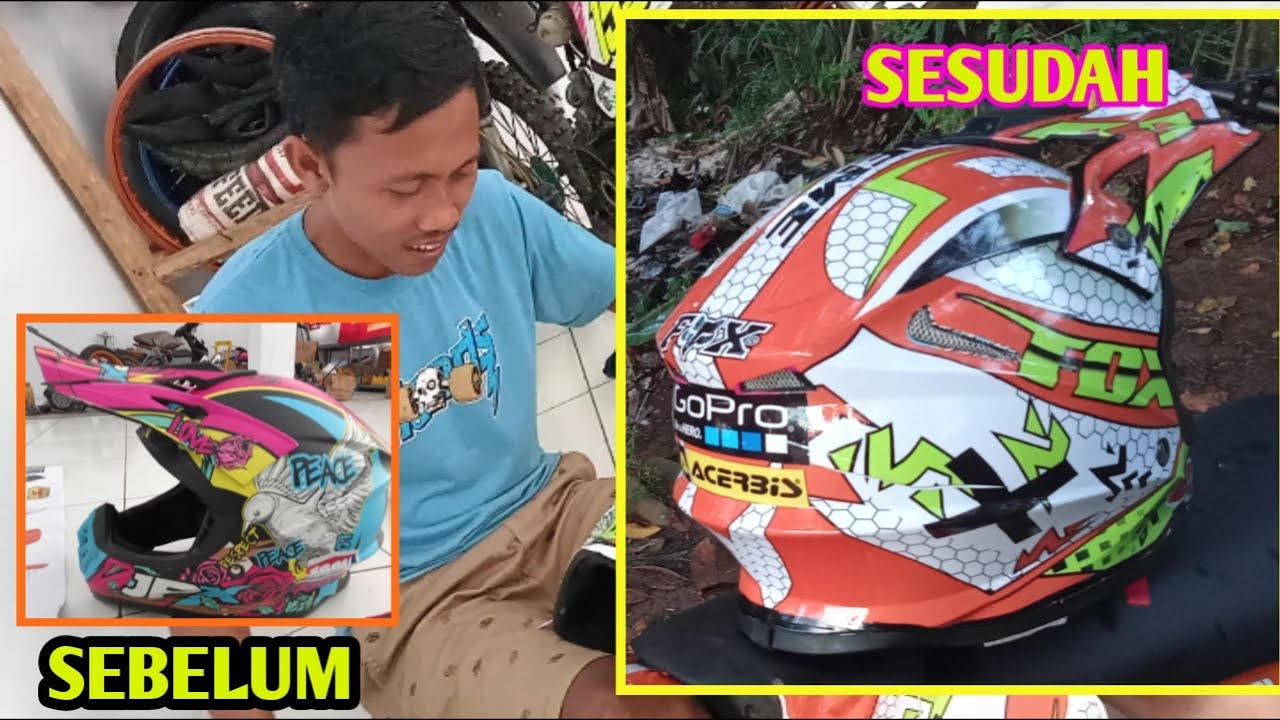 PASANG DEKAL HELM CROS JPX TERBARU